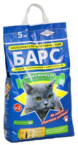 Барс №2. Минеральный наполнитель для кошачьего туалета с лавандой (крупный), 5 кг